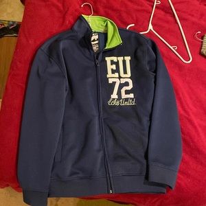 Ecko Unltd Men’s Medium jacket. Lime green & Dark Blue